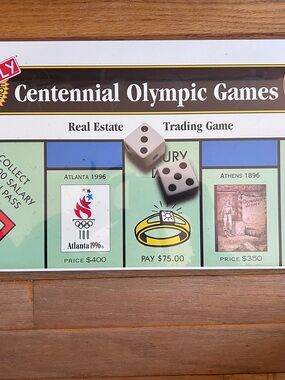 Centennial Olympic Games Real Estate Trading Game - White and Black